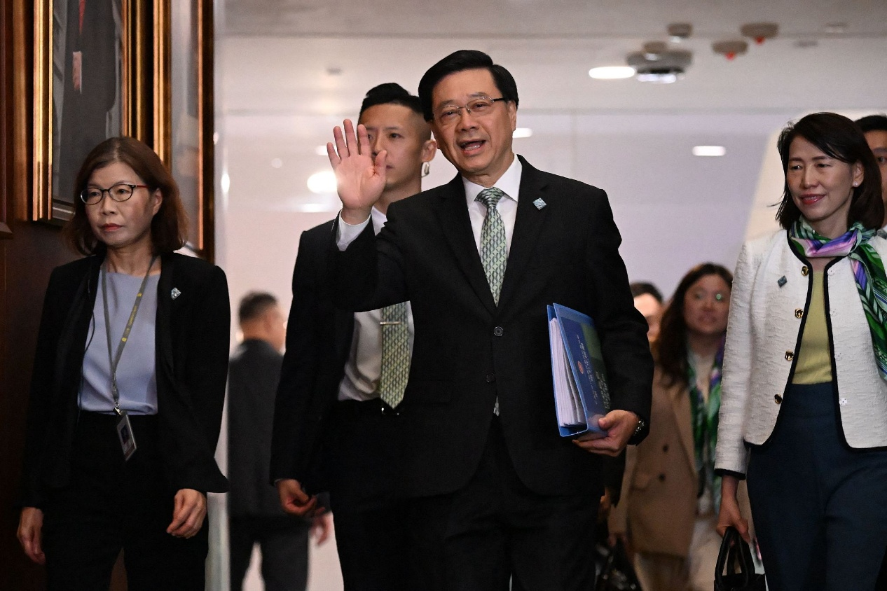 Hong Kong Special Administrative Region Chief Executive John Lee to deliver the city's first five-year development plan and annual policy address, on September 16, 2026. /VCG