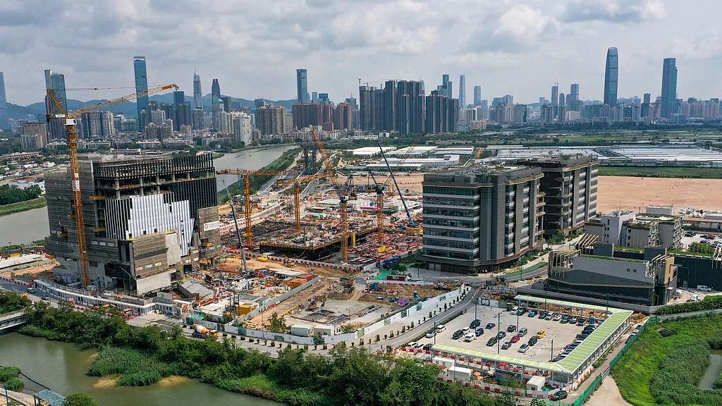 The Hong Kong Park of the Hetao Shenzhen-Hong Kong science and technologyinnovation cooperation zone under construction, April 22, 2026. /VCG