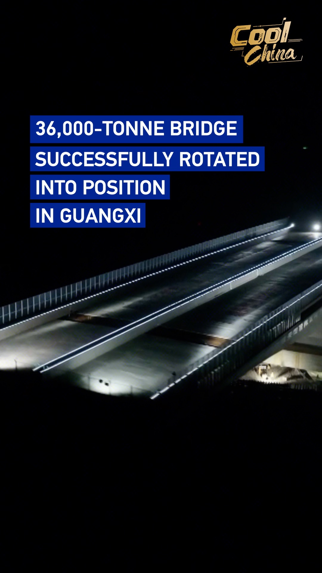 36,000-tonne bridge successfully rotated into position in Guangxi