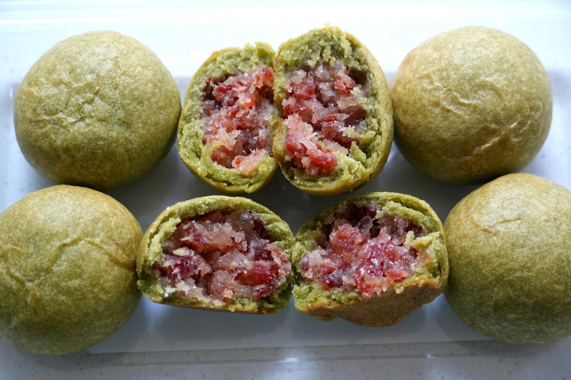 Matcha ham mooncakes are seen in Sinan County, southwest China's Guizhou Province on September 13, 2026. /Tongren Media Convergence Center