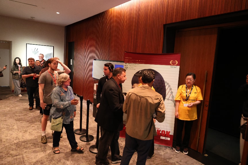 Moviegoers queue to watch the Chinese sci-fi film Baby Bangkok at the TIFF Bell Lightbox during the 51st Toronto International Film Festival on September 13, 2026. /Photo provided to CGTN