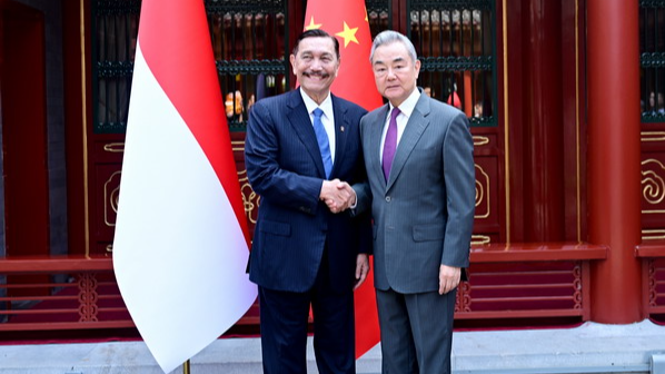 Chinese FM meets chairman of Indonesia's National Economic Council