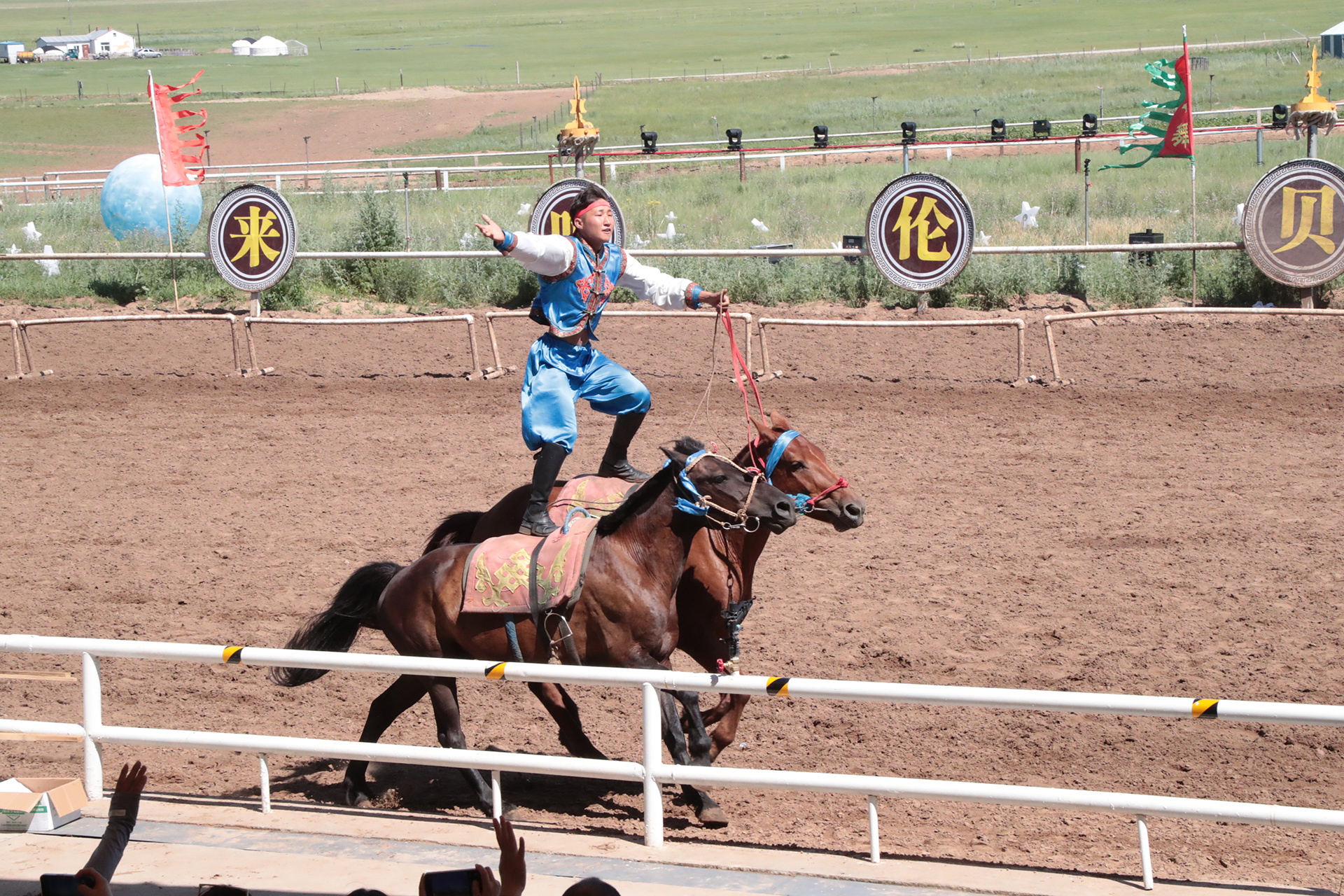 A performer showcases a stunt during 