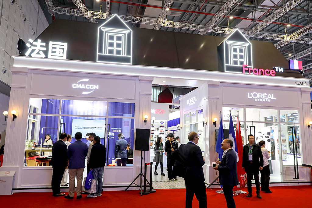 The France Pavilion at the China International Import Expo (CIIE) in 2025, Shanghai, China. /VCG