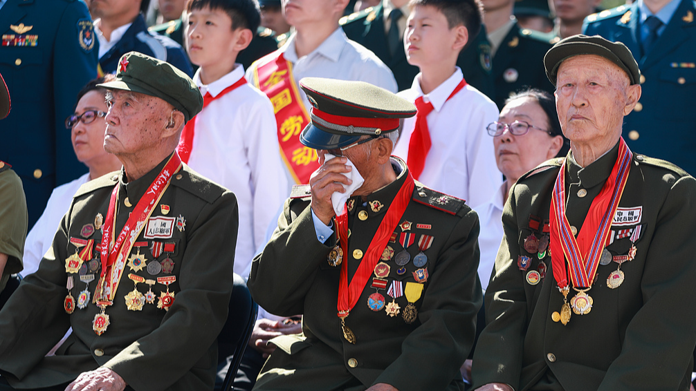 Veterans attend the ceremony for the 95th anniversary of the September 18 Incident at the September 18 Incident History Museum in Shenyang City, northeast China's Liaoning Province, September 18, 2026. /VCG