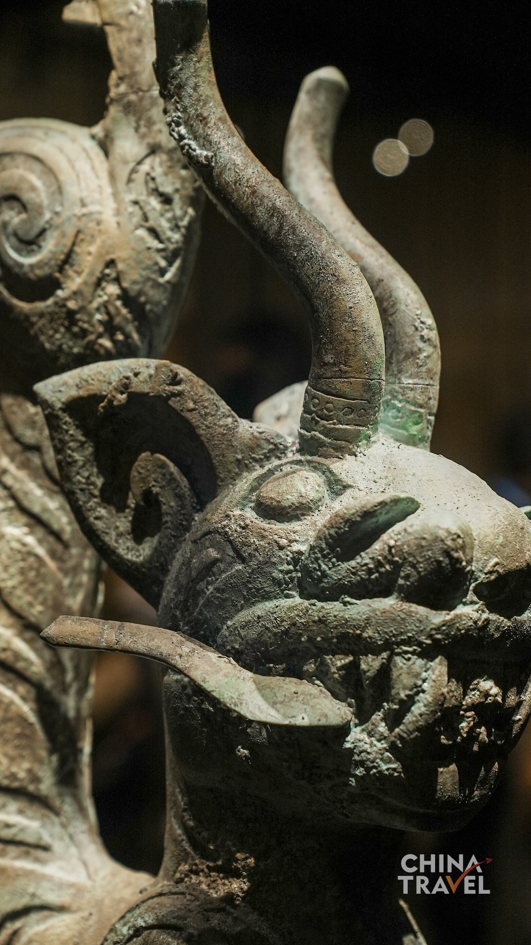 Larger composite beasts combine sturdy bodies, sweeping horns, spiral motifs and interlocking forms into energetic sculptural designs. /CGTN