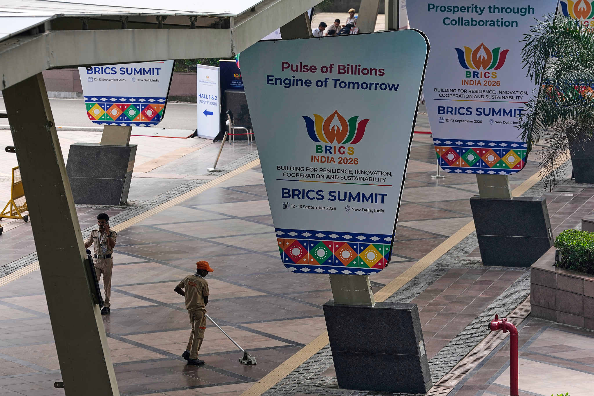 Last-minute preparations ahead of the 18th BRICS Summit in New Delhi, India, September 12, 2026. /CFP