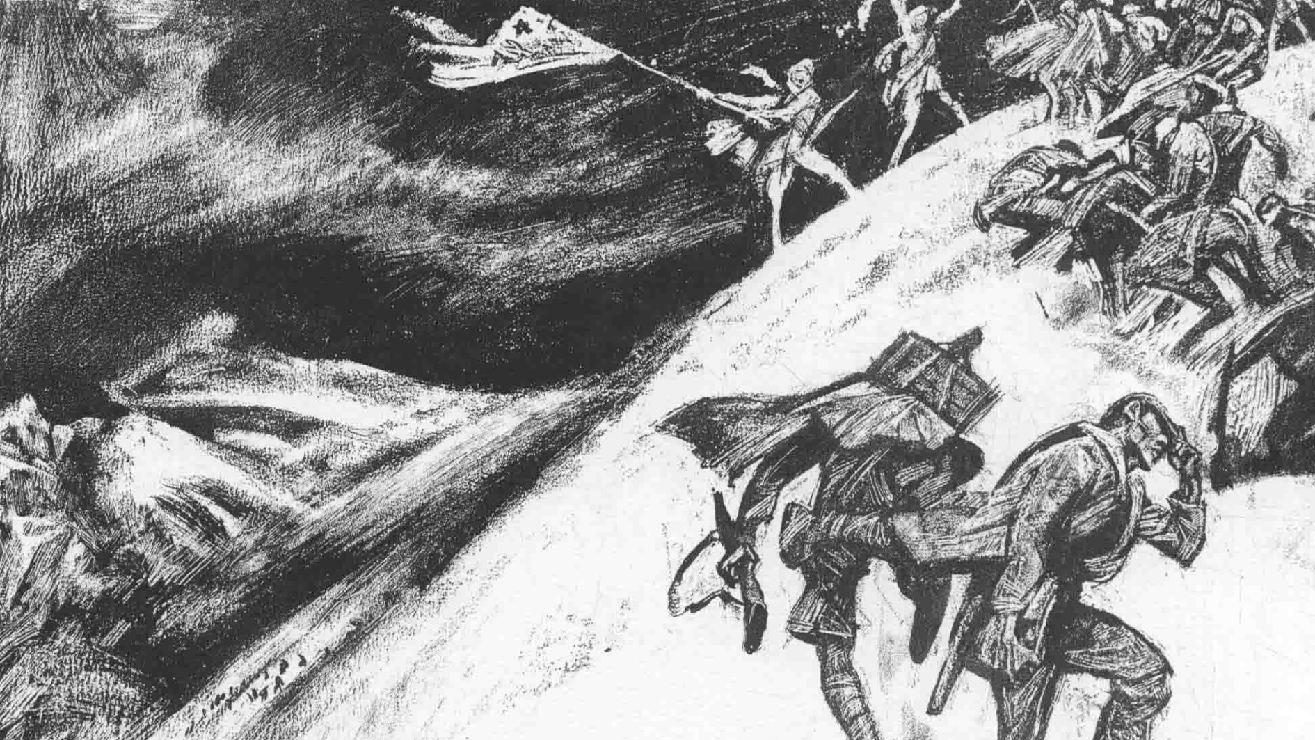 The Red Ribbon on the Earth | Crossing a Snow-covered Mountain