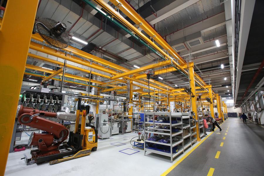 A production workshop of the ABB Robotics Mega Factory in Shanghai, east China, April 2, 2026. /Xinhua