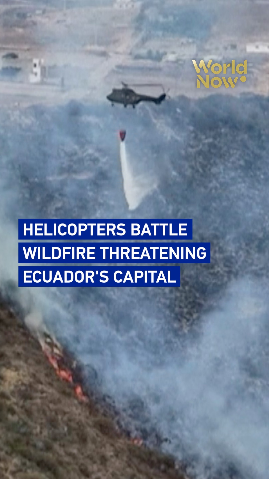 Helicopters battle wildfire threatening Ecuador's capital