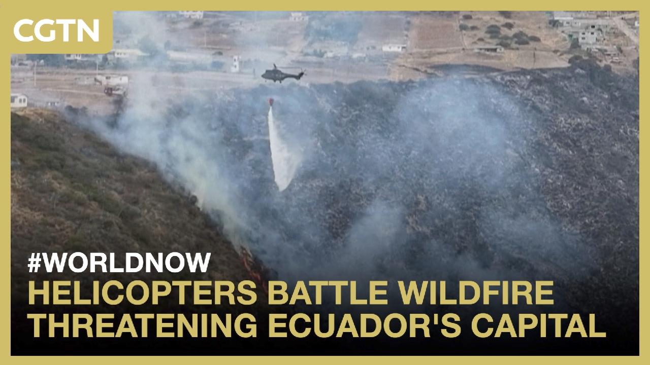 Helicopters battle wildfire threatening Ecuador's capital