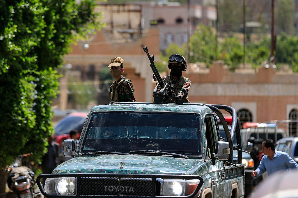 Yemen's Houthi armed forces patrol in the capital Sanaa on September 12, 2026. /VCG