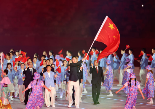 The Chinese delegation enters the stadium during the opening ceremony of the 20th Asian Games Aichi-Nagoya 2026 in Nagoya, Japan, September 19, 2026. /China Media Group