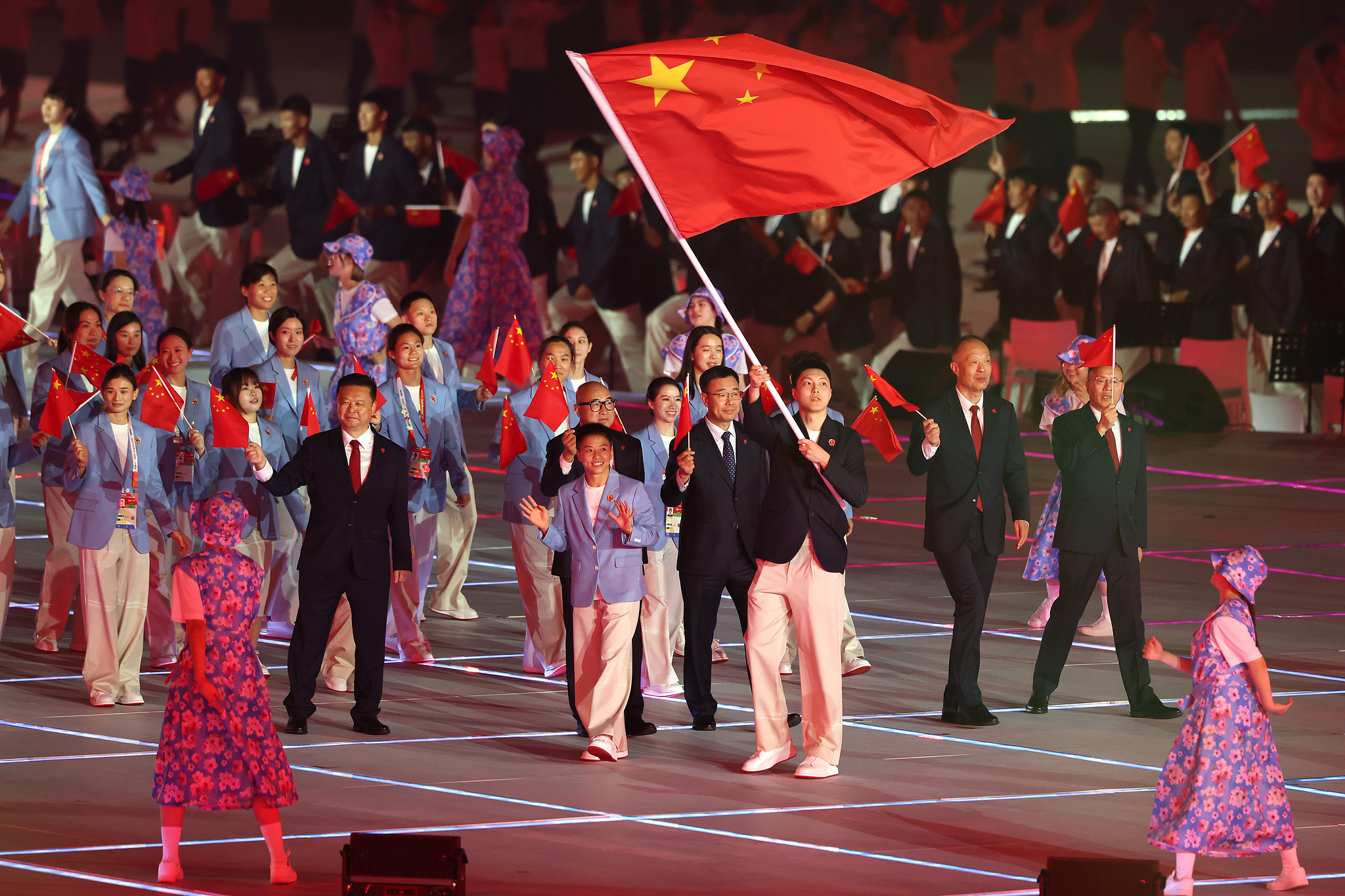 The Chinese delegation attends the opening ceremony of the 2026 Aichi-Nagoya Asian Games at Paloma Mizuho Stadium in Aichi, Japan, September 19, 2026. /VCG