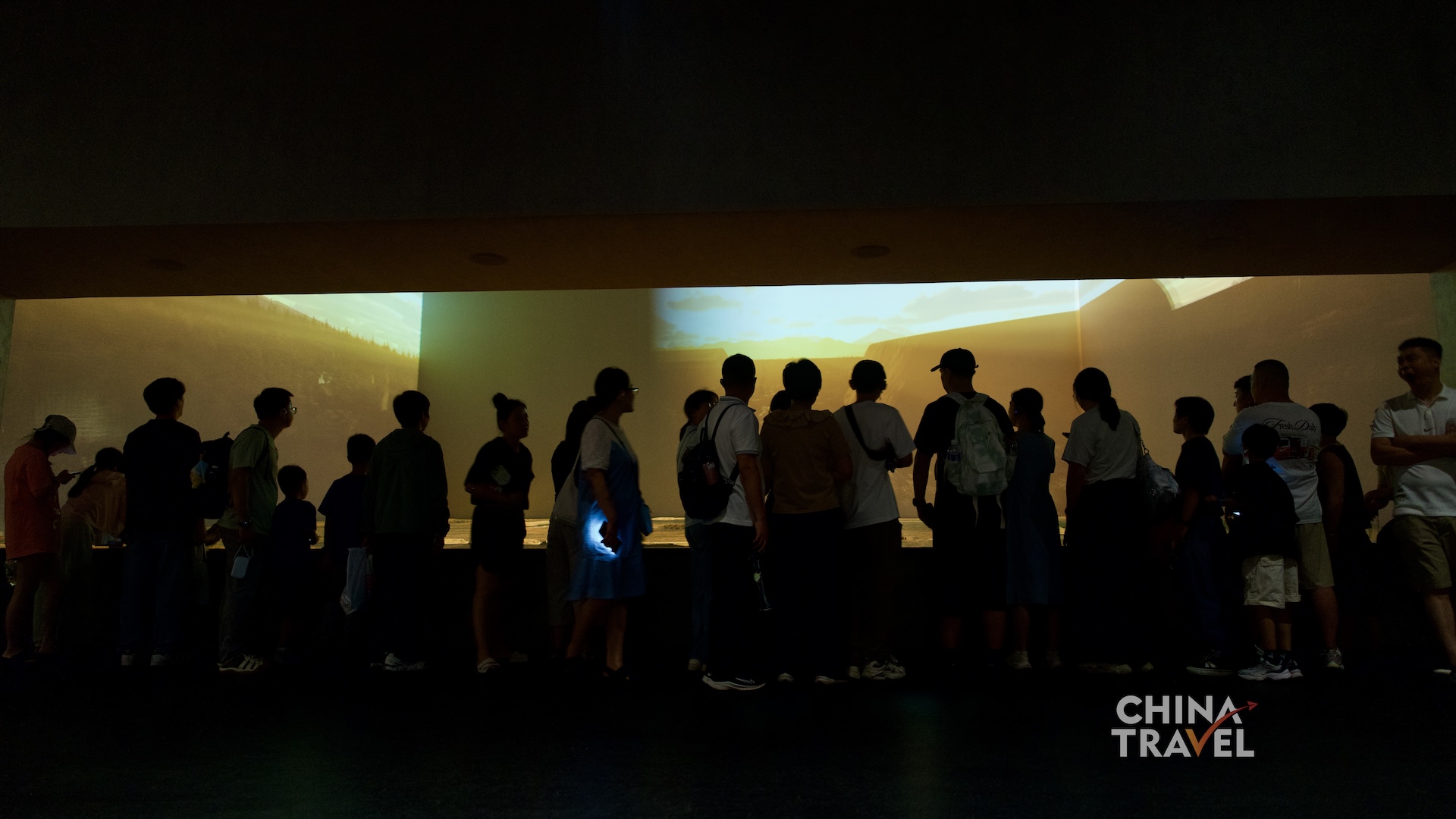 Wall-and-floor projections surround visitors with shifting landscapes, terrain and light, turning archaeological context into a shared spatial experience at the new Sanxingdui Museum in Guanghan, Sichuan Province. /CGTN