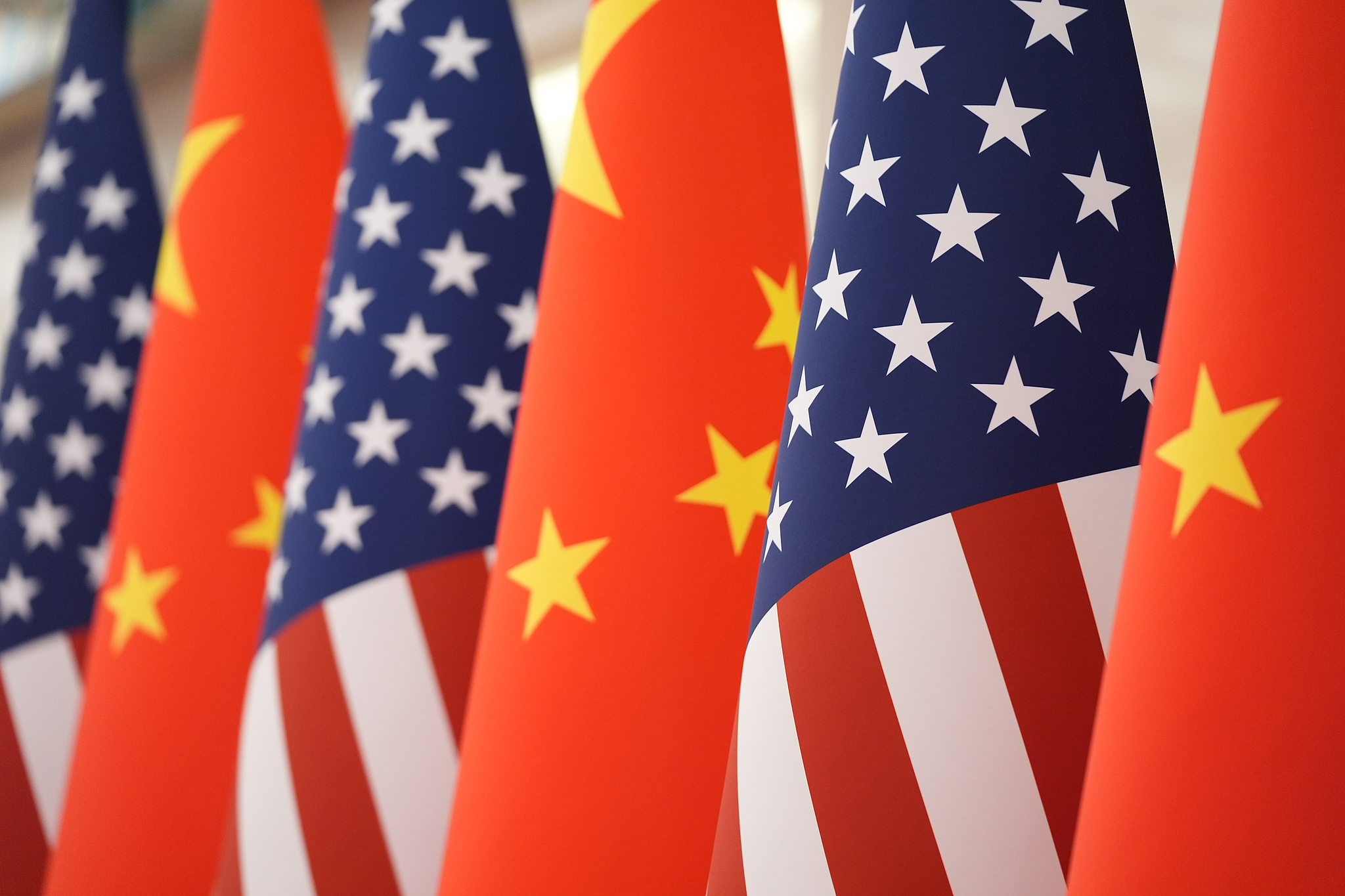 The national flags of China and US, May 14, 2026. /AP