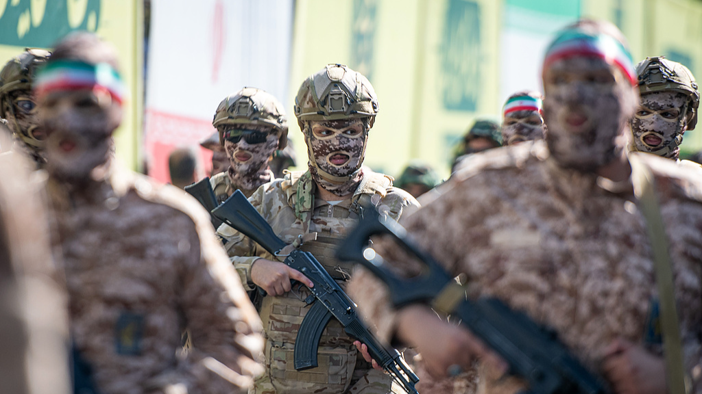 Members of Iran's Basij paramilitary force march during an exercise in Tehran, Iran, September 18, 2026. /VCG