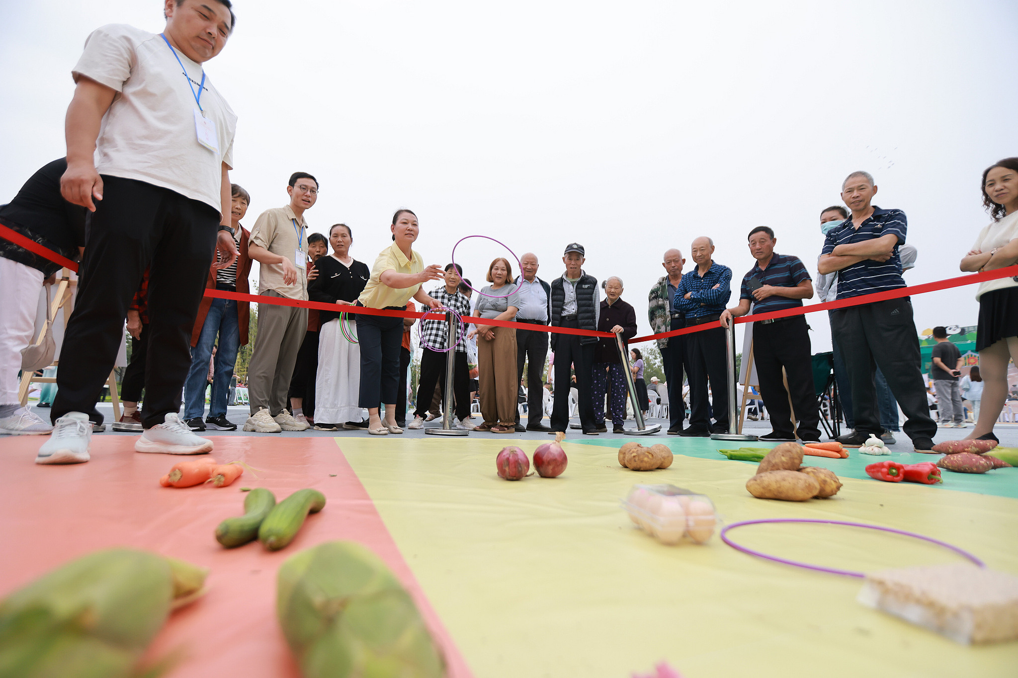 A fun competition is held in Yizheng, Jiangsu Province to mark the 2026 Chinese Farmers' Harvest Festival. /VCG
