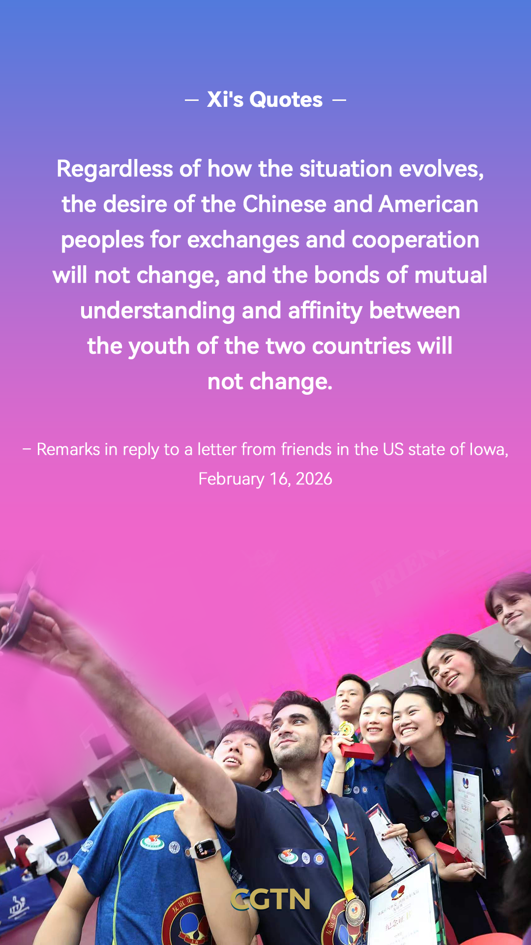 President Xi Jinping's key quotes on China-US people-to-people exchanges