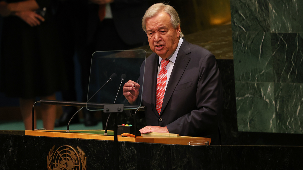 United Nations Secretary-General António Guterres delivers a speech during the 81st session of the United Nations General Assembly at United Nations headquarters in New York, United States, on September 22, 2026. /VCG