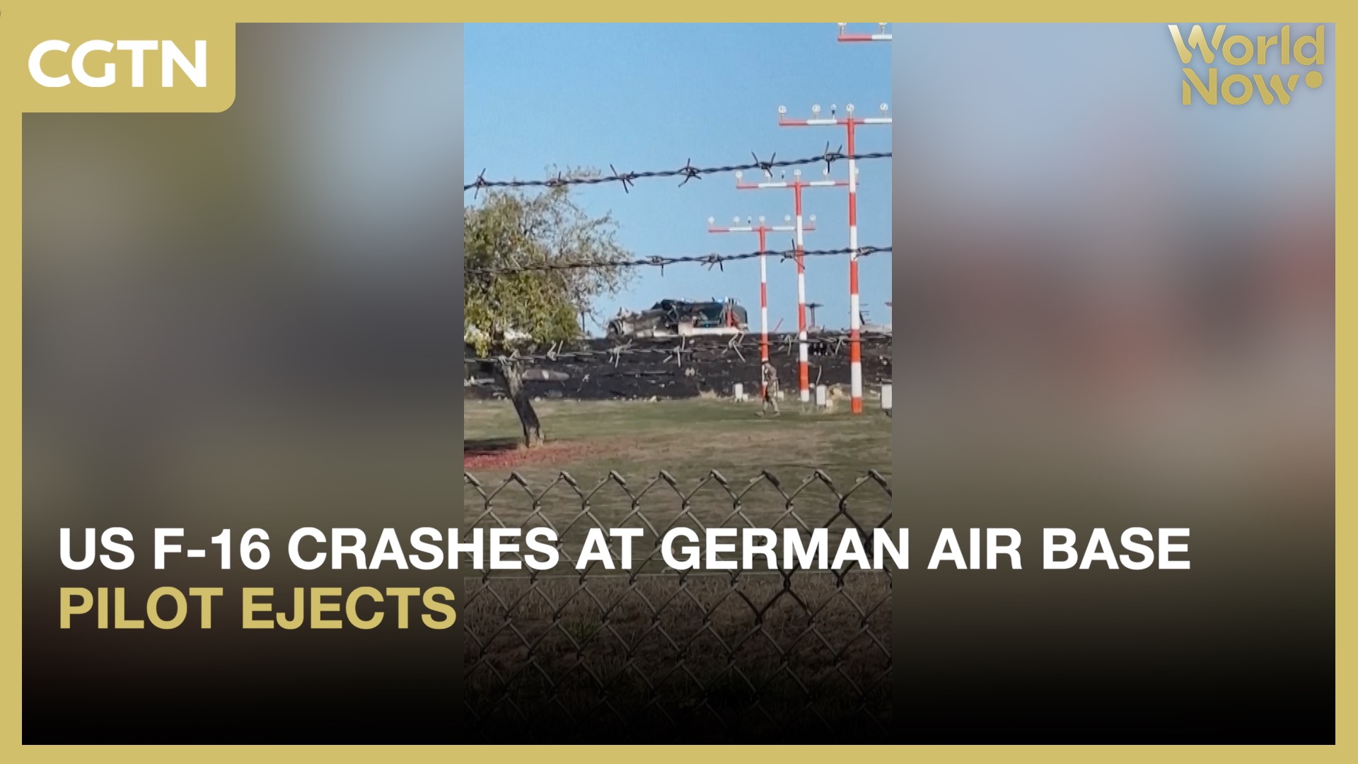 US F-16 crashes at German air base, pilot ejects