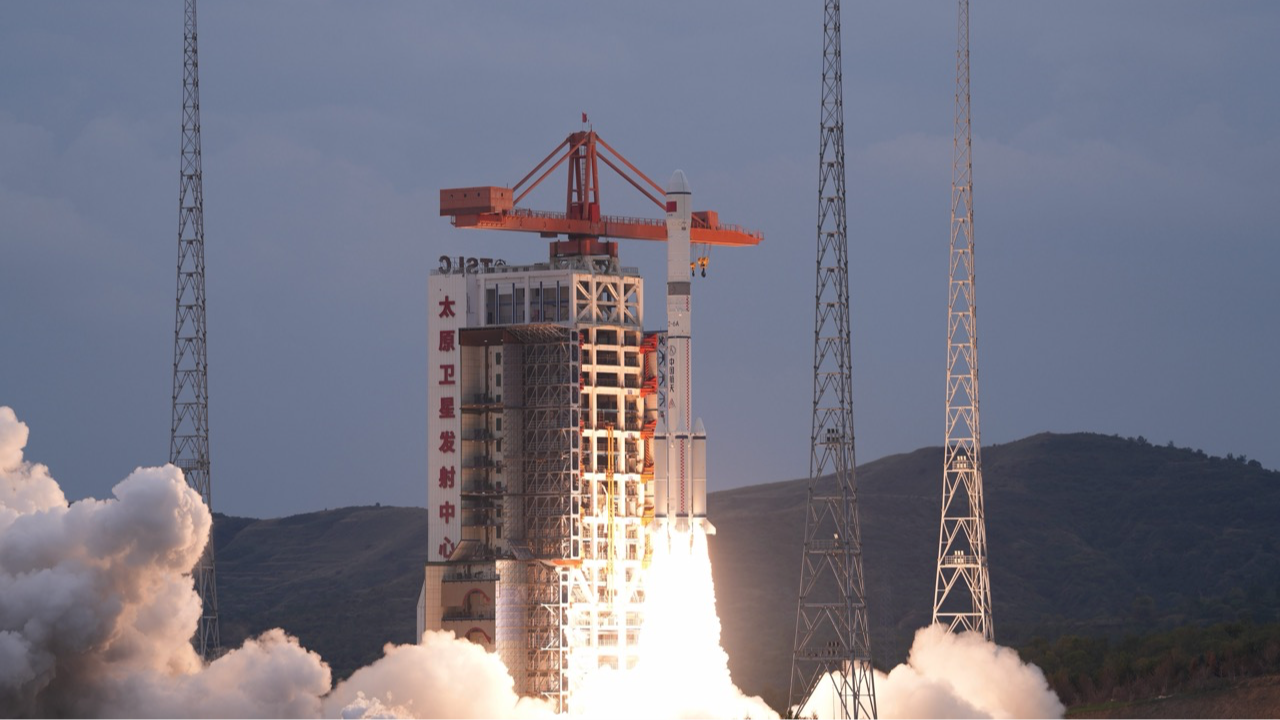 China launches the Yaogan-40 04 satellite group from the Taiyuan Satellite Launch Center in north China's Shanxi Province, September 24, 2026. /CMG