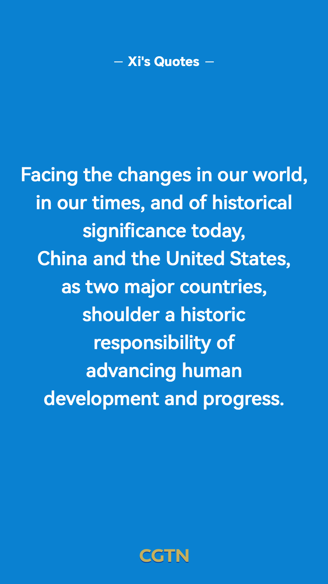 Key quotes from President Xi Jinping's address at White House welcome ceremony