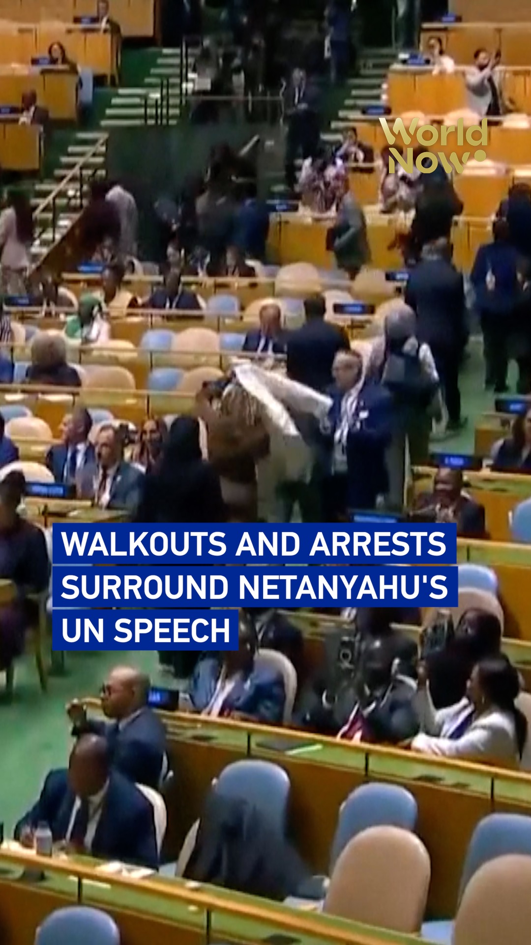 Walkouts and arrests surround Netanyahu's UN speech