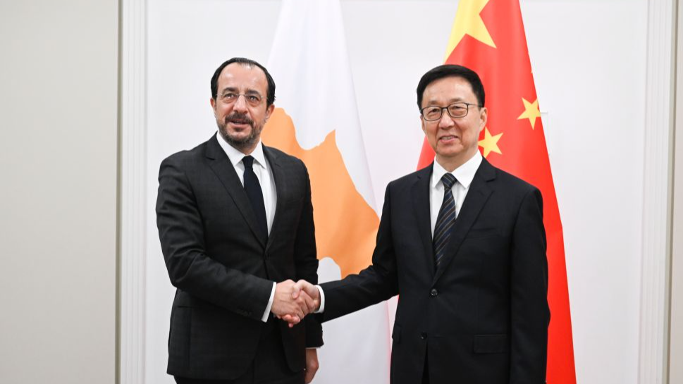 Chinese Vice President Han Zheng meets with Cypriot President Nikos Christodoulides on the sidelines of the 81st session of the United Nations General Assembly in New York, US, September 25, 2026. /Xinhua