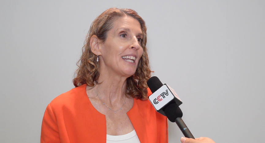 Candice Welsh, director of Division for Policy Analysis and Public Affairs of UNODC, is interviewed by CMG on September 26, 2026. /CMG