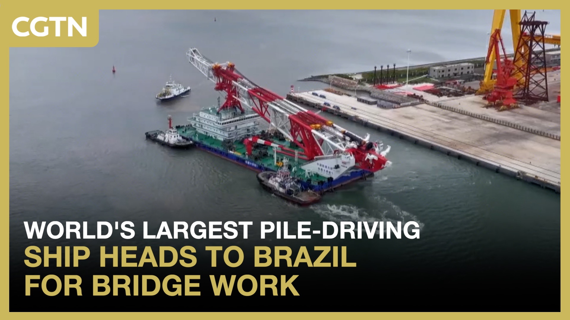 World's largest pile-driving ship heads to Brazil for bridge work