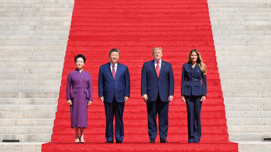 Chinese President Xi Jinping and his wife Peng Liyuan visit the US National Archives, accompanied by US President Donald Trump and his wife Melania Trump, after taking tea in Washington, DC, the United States, September 25, 2026. /Xinhua