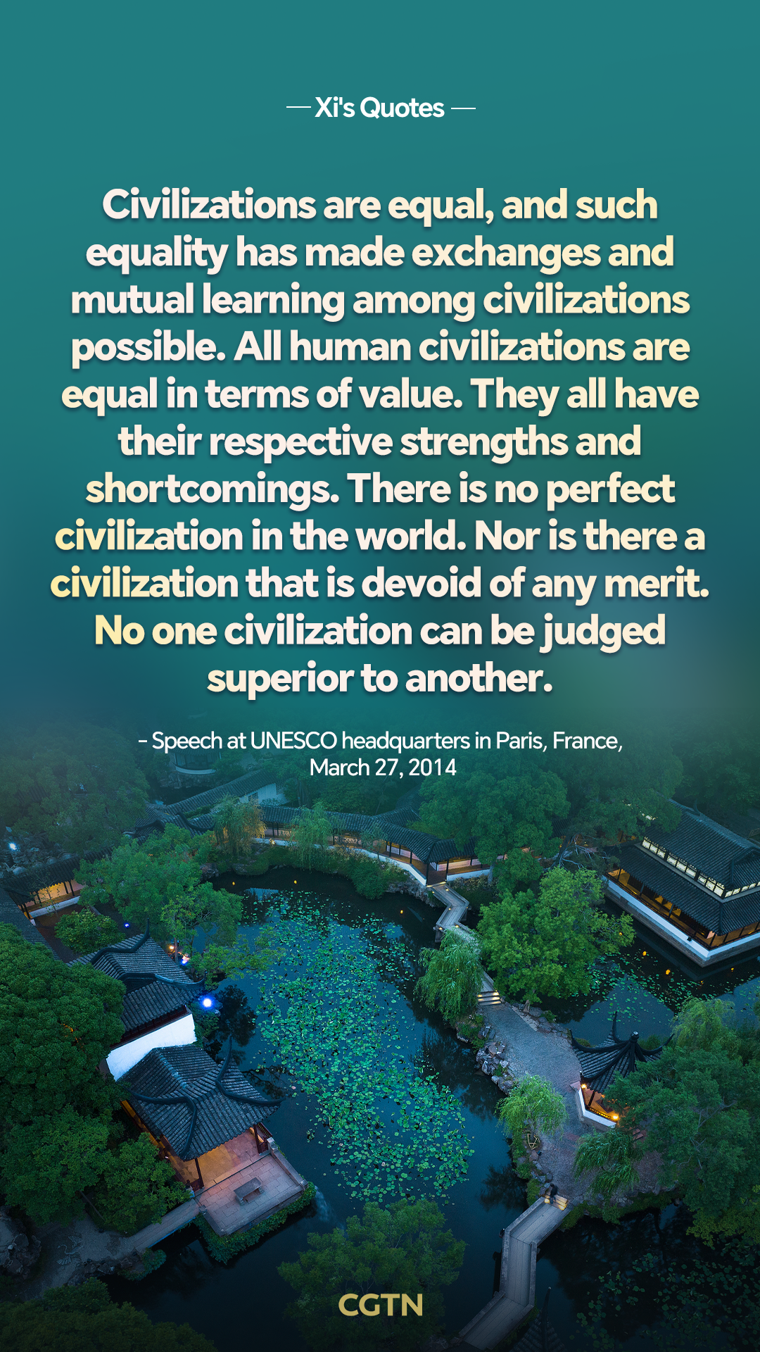President Xi's key quotes on cultural diversity and exchanges between civilizations