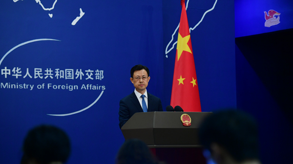 Chinese Foreign Ministry spokesperson Guo Jiakun at a regular press briefing in Beijing, China, September 29, 2026. /Chinese Foreign Ministry