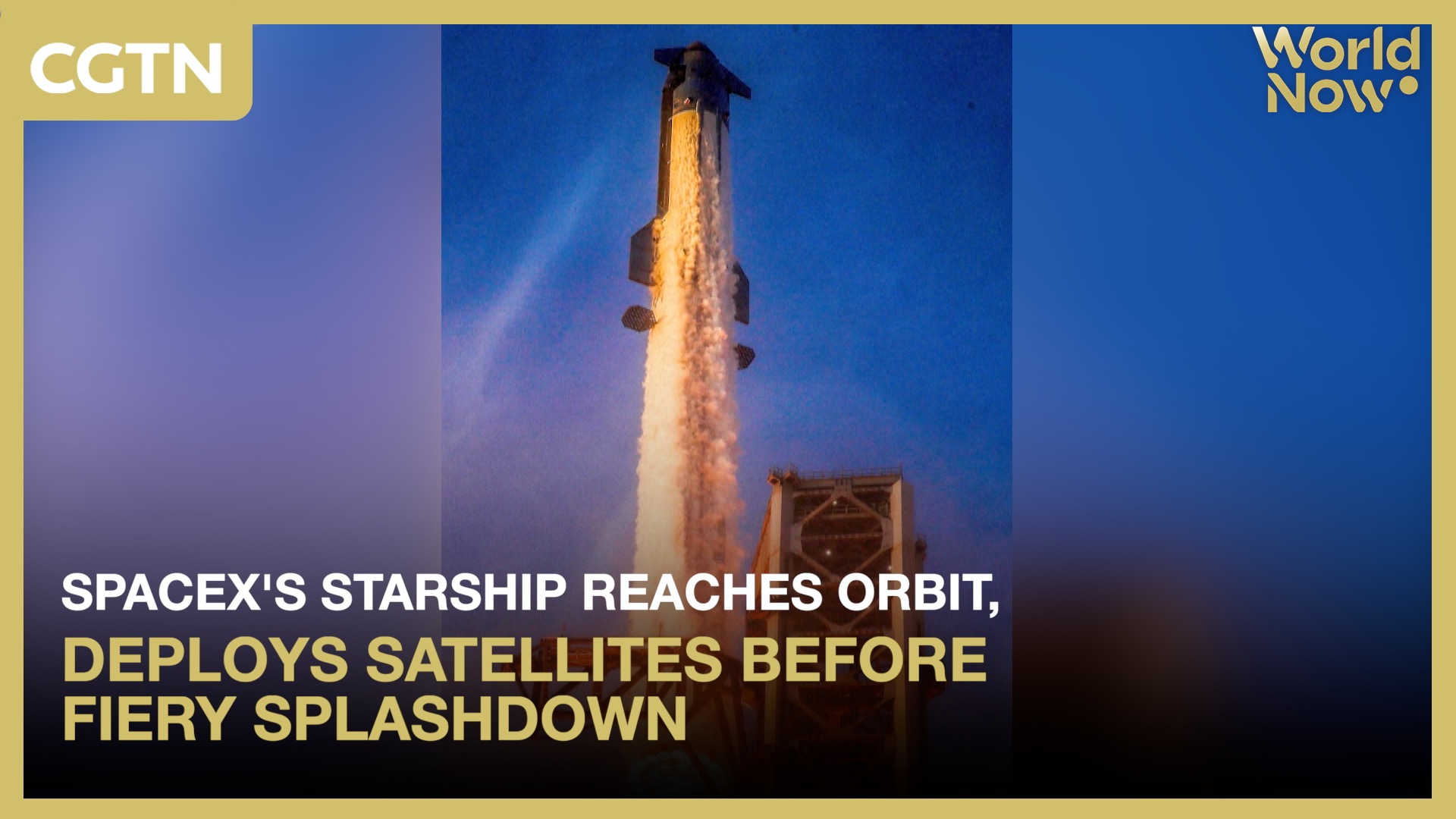 Starship reaches orbit, deploys satellites before fiery splashdown