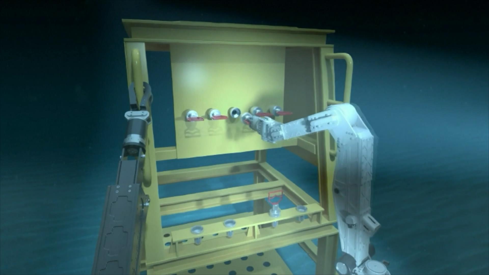 An illustration of the 4,500-meter-class deep-sea robotic vehicle working in the sea. /CMG