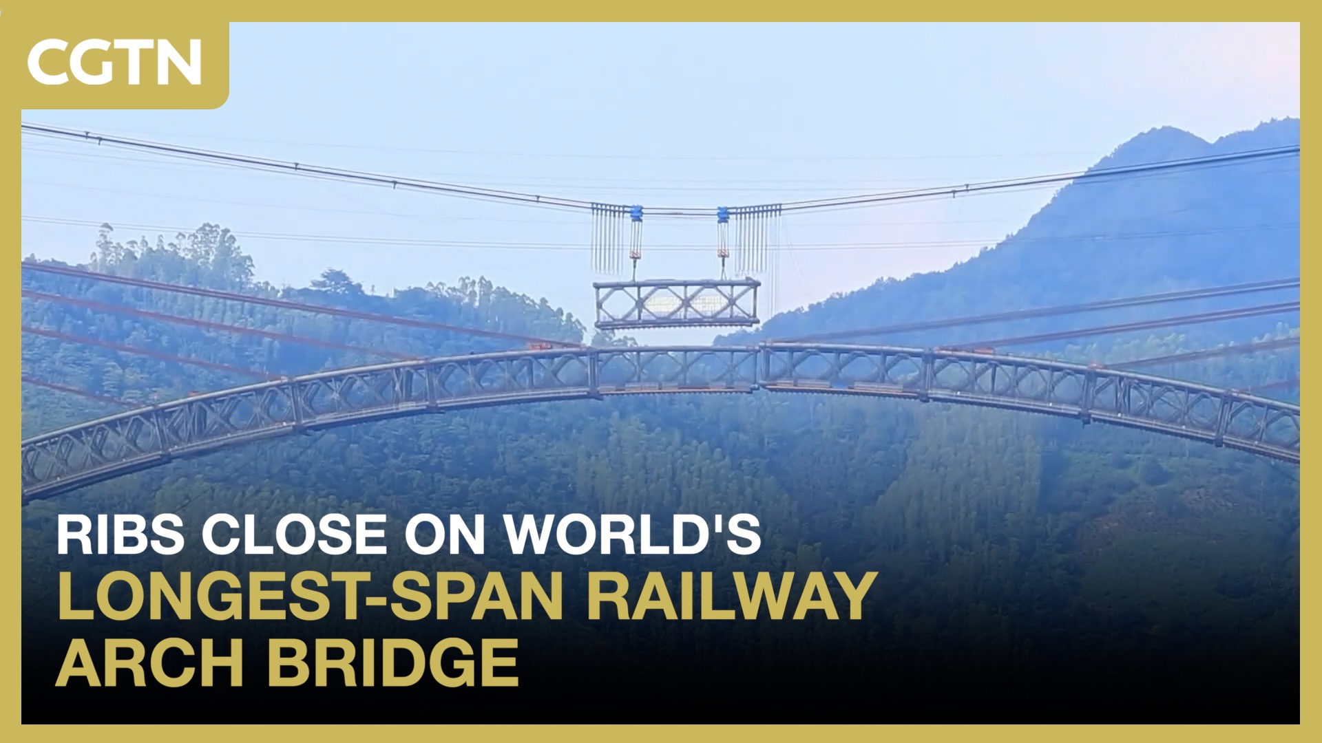 Ribs close on world's longest-span railway arch bridge