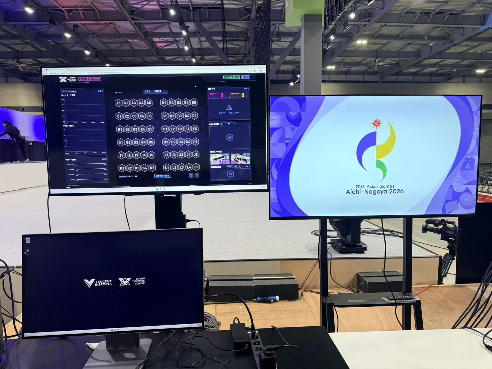 The ECS monitoring area at the esports venue of the 20th Asian Games in Nagoya, Japan, September 23, 2026. /Tencent Esports