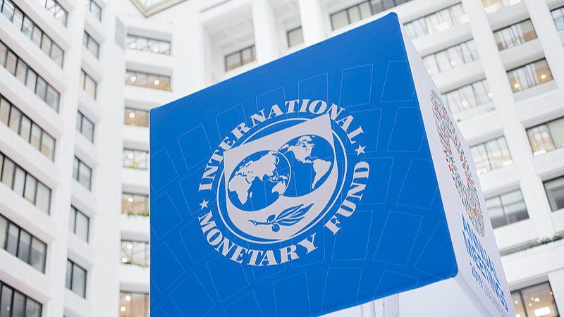 File photo of the logo of International Monetary Fund is pictured at IMF headquarters in Washington, DC, US. /VCG