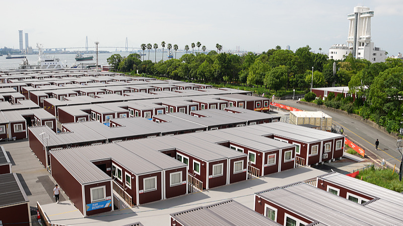 Container-type accommodation facilities for athletes at the 20th Asian Games in Nagoya, capital of Aichi Prefecture, Japan, September 18, 2026. /VCG