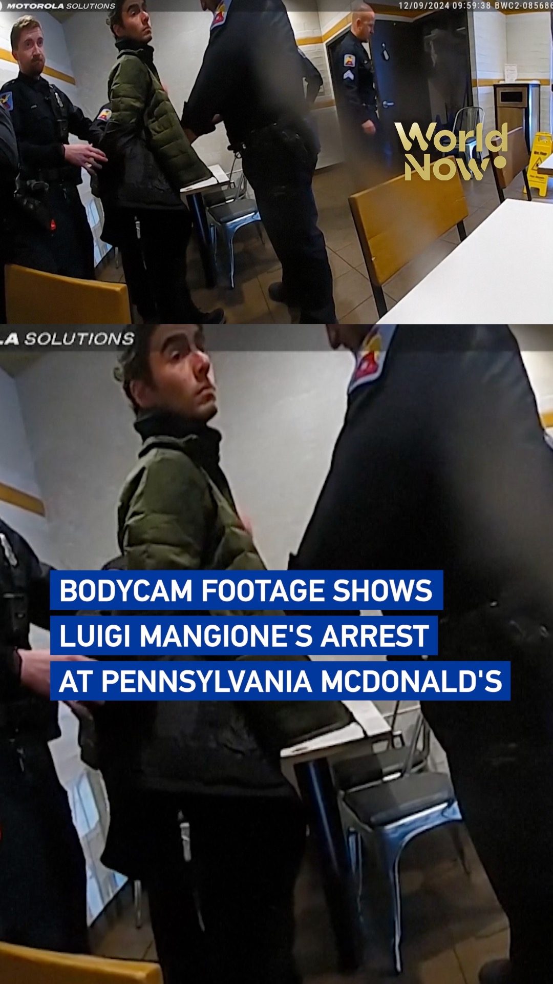 Bodycam footage shows Luigi Mangione's arrest at McDonald's
