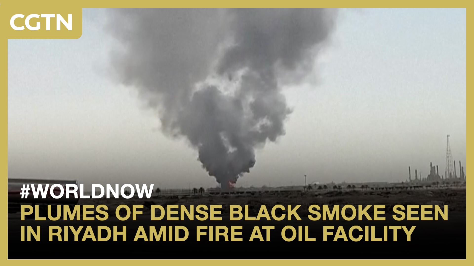 Plumes of dense black smoke seen in Riyadh amid fire at oil facility