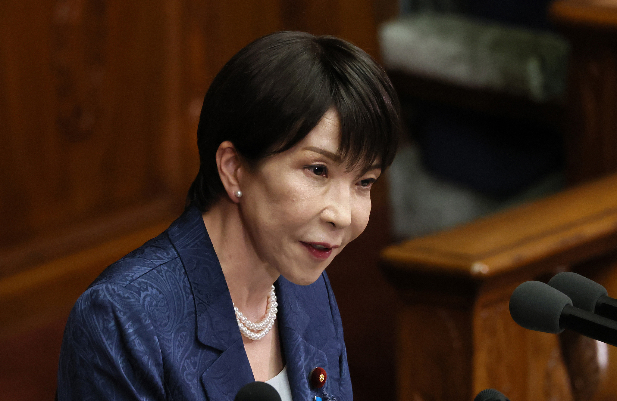 Japanese Prime Minister Sanae Takaichi delivers a speech at the Diet in Tokyo, Japan, October 5, 2026. /VCG