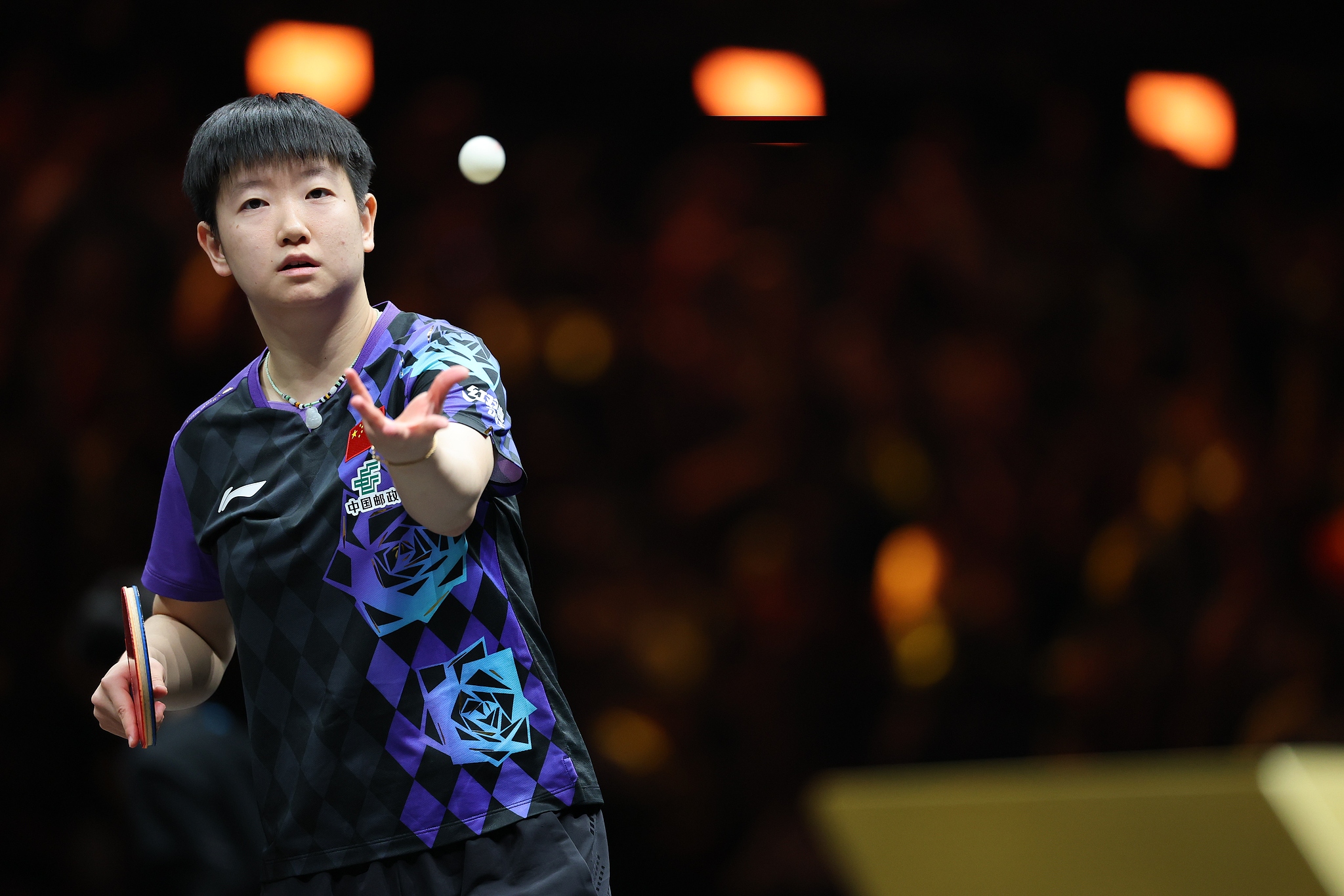 China's Sun Yingsha in action during the women's singles second round at the WTT China Smash in Beijing, China, October 5, 2026. /VCG