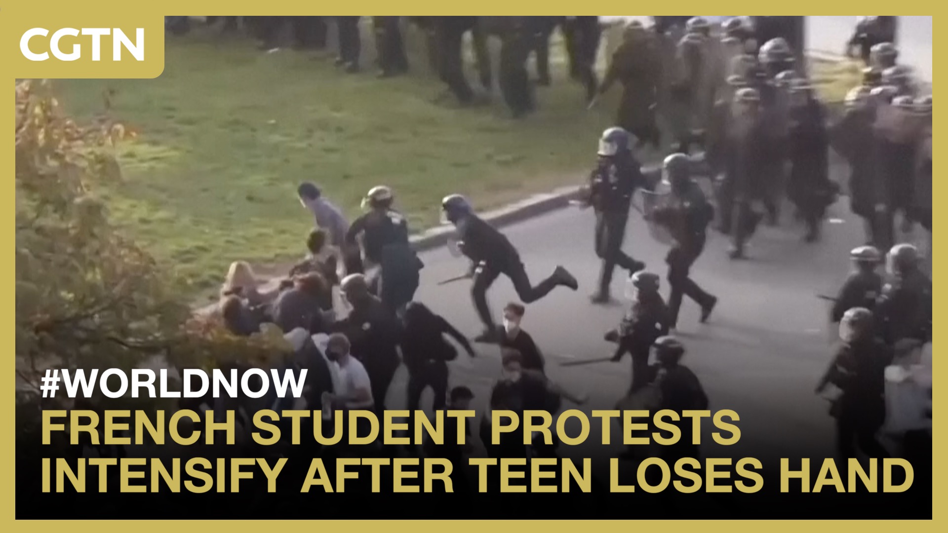 French student protests intensify after teen loses hand