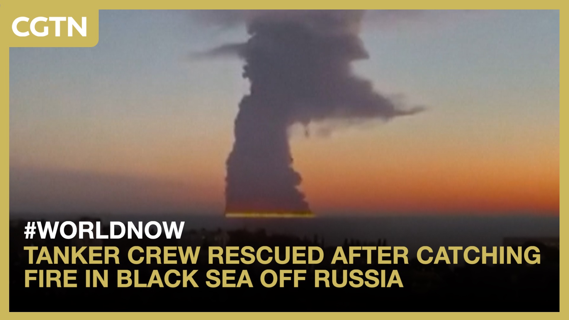 Tanker crew rescued after catching fire in Black Sea off Russia