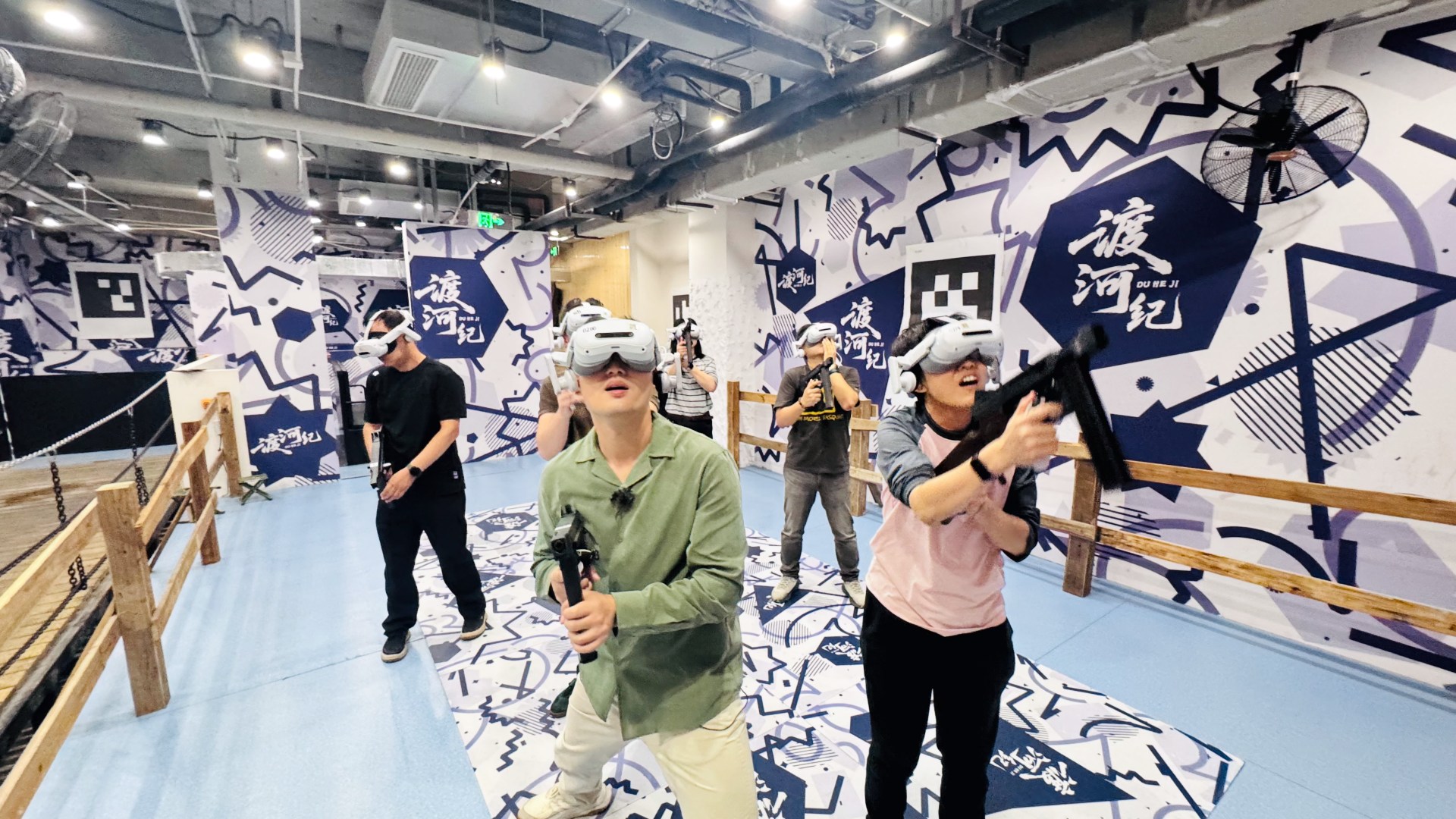 Visitors wear headsets for VR experience of the Red Army's capture of Luding Bridge, Luding County, Ganzi Tibetan Autonomous Prefecture, Sep. 10, 2026. Zhang Yize / CGTN