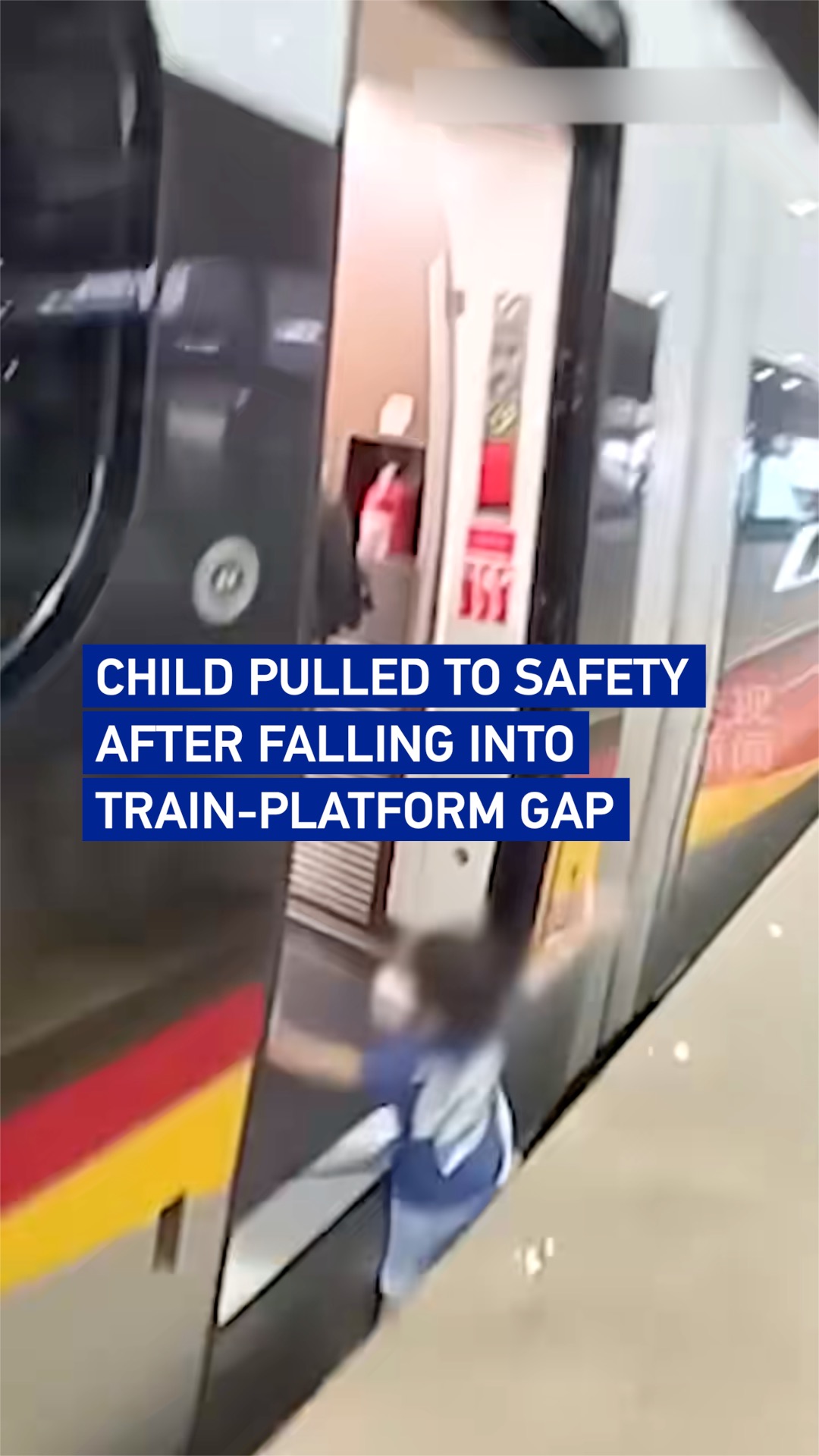 Child pulled to safety after falling into train-platform gap