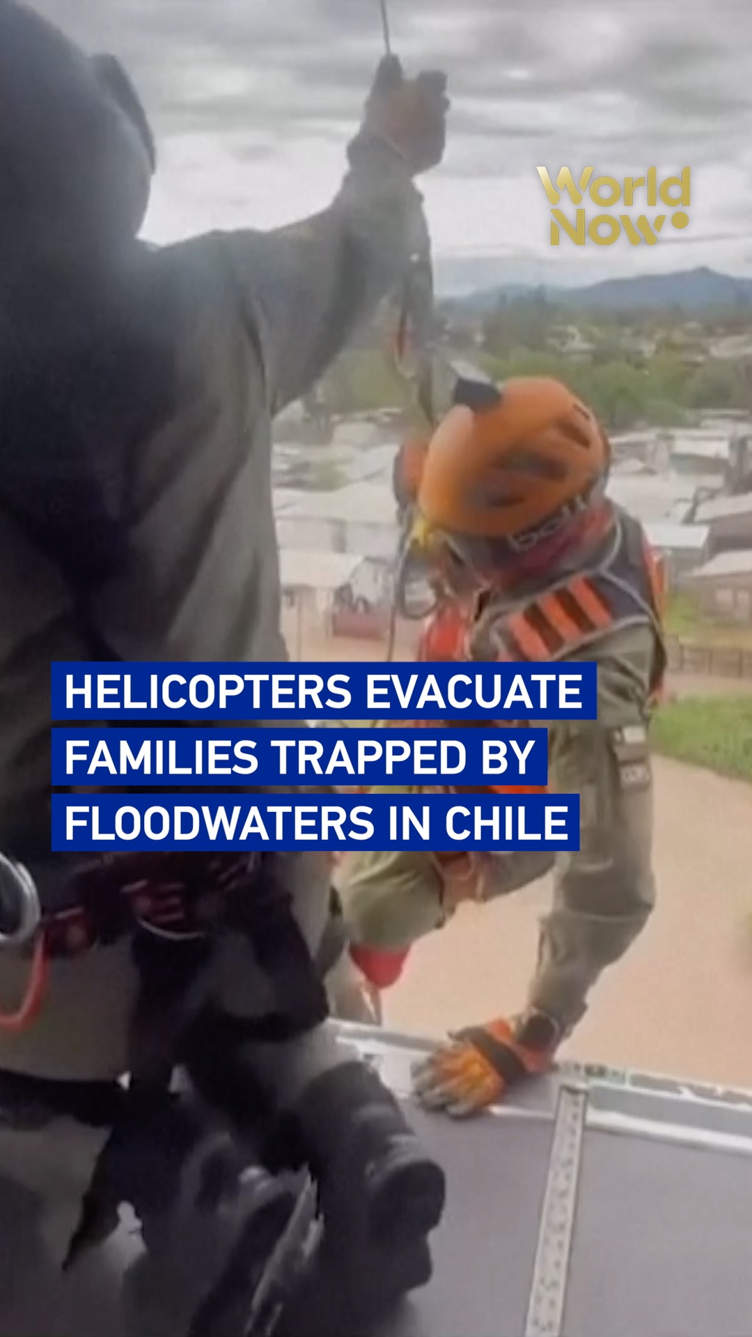 Helicopters evacuate families trapped by floodwaters in Chile