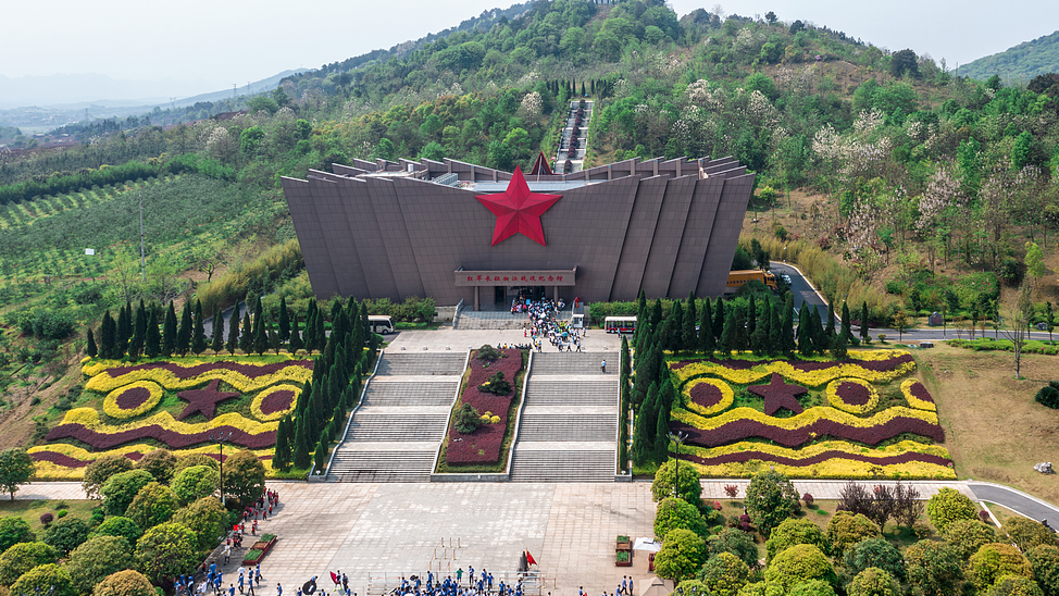 A view of a memorial park dedicated to the Battle of the Xiangjiang River in Quanzhou County, Guilin City, south China's Guangxi Zhuang Autonomous Region. /VCG